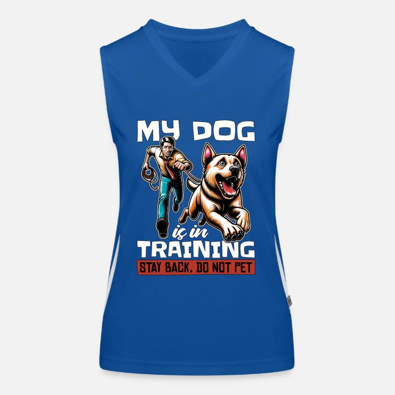 Dresseur de chiens Mon chien est en formation Formation d’agilité Débardeur respirant contrasté Femme