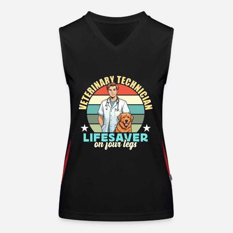 Veterinary Technician Lifesaver On Veterinarian Women's Functional Contrast Tank Top