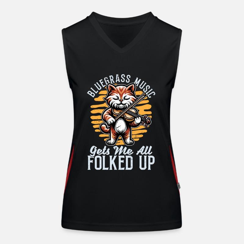 Fiddle Bluegrass Music Gets Me String Instrument Women's Functional Contrast Tank Top