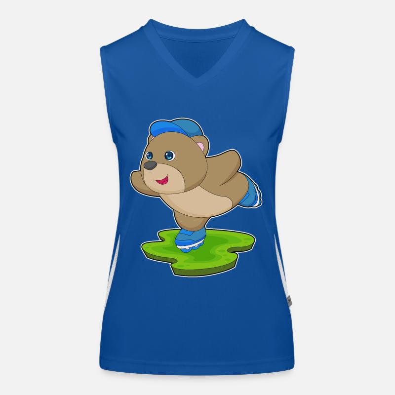Bär Inline skating Rollschuhe Funktionelles Kontrast-Tank Top für Frauen