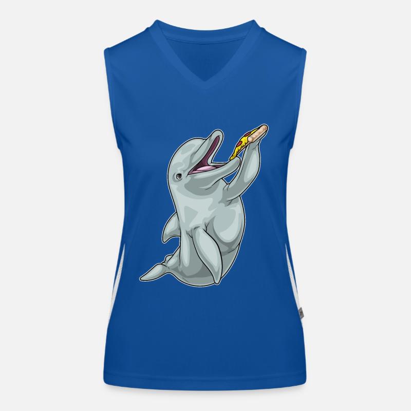 Delfin Pizza Funktionelles Kontrast-Tank Top für Frauen