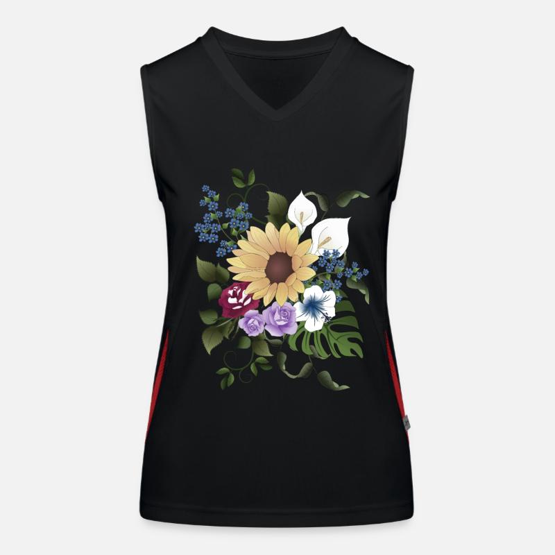 Arrangement de fleurs Débardeur respirant contrasté Femme