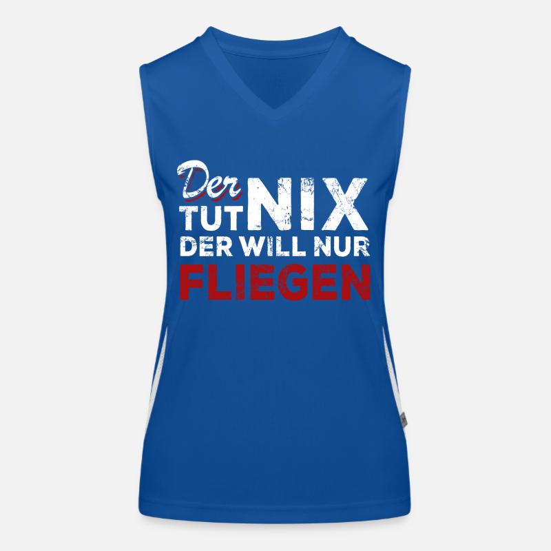 Der tut nix der will nur fliegen - Spruch Funktionelles Kontrast-Tank Top für Frauen