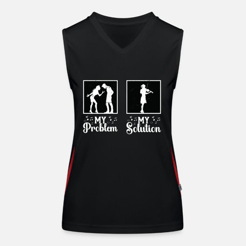 Fiddle Player My Problem My Solution Pictogram Mom Women's Functional Contrast Tank Top