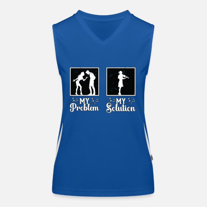 Fiddle Player My Problem My Solution Pictogram Mom Funktionelles Kontrast-Tank Top für Frauen