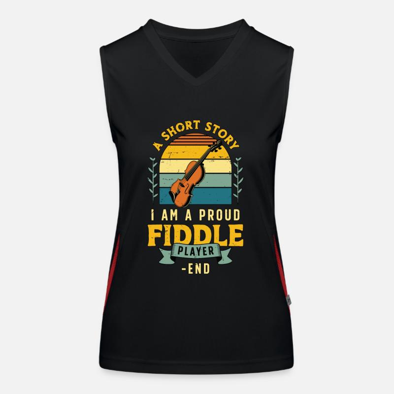 Fiddle Player A Short Story I Am A Violin Player Women's Functional Contrast Tank Top