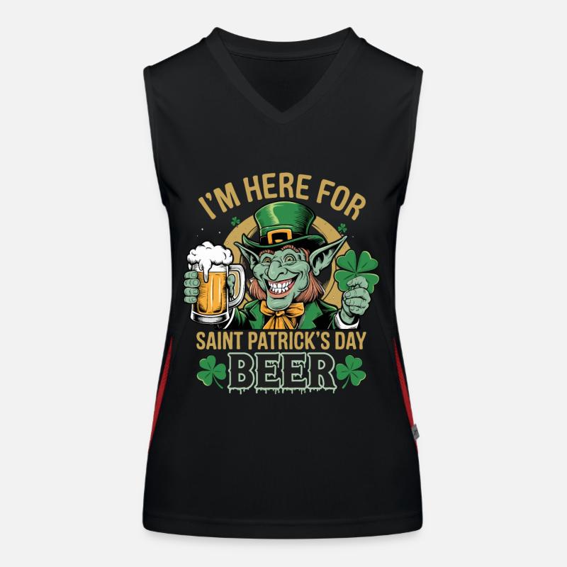 Saint-Patrick Bière Leprechaun Kobold Bier Débardeur respirant contrasté Femme