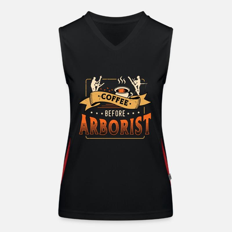 Arborist Coffee Before Tree Climber Coffee Lover Funktionelles Kontrast-Tank Top für Frauen