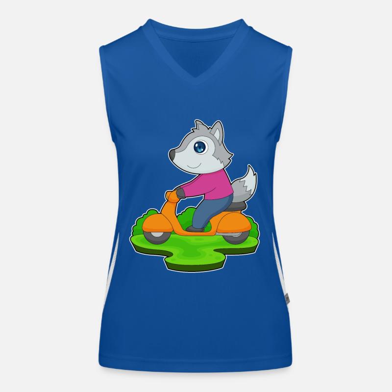 Wolf Motorroller Funktionelles Kontrast-Tank Top für Frauen