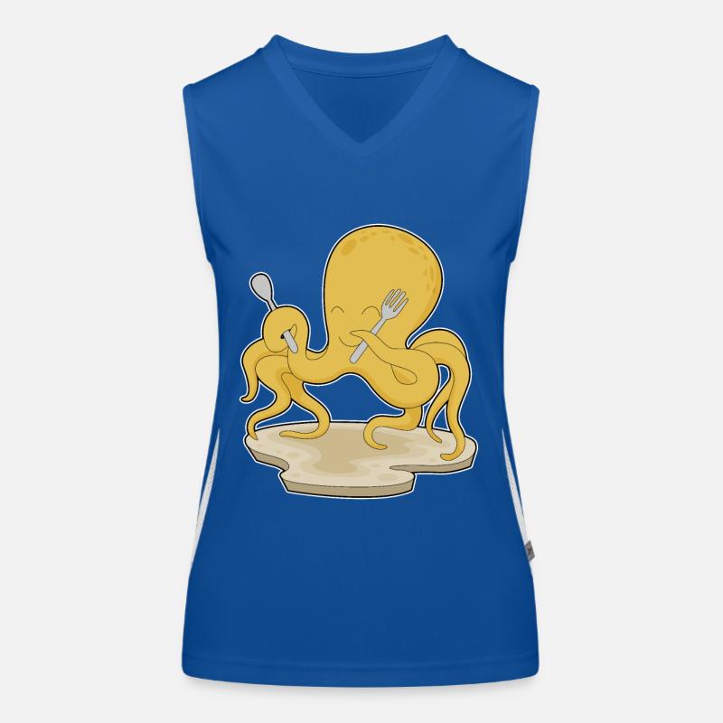 Krake Löffel Gabel Funktionelles Kontrast-Tank Top für Frauen