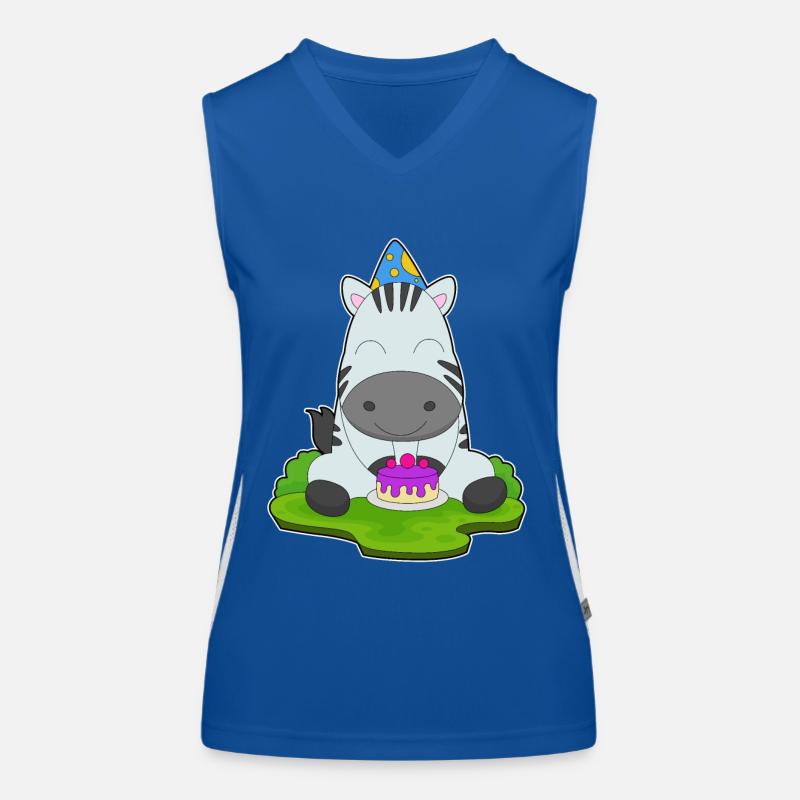 Zebra Birthday Party Hat Women's Functional Contrast Tank Top