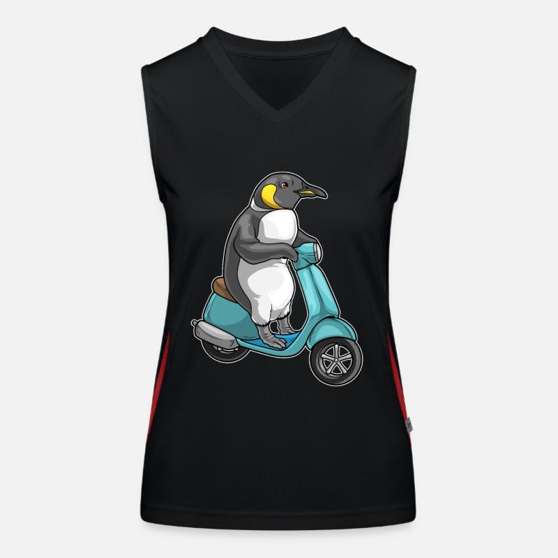 Pinguin Motorroller Funktionelles Kontrast-Tank Top für Frauen