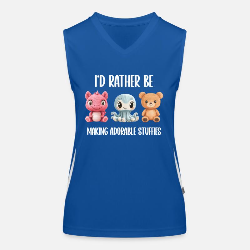 I'd Rather Be Making Adorable Stuffies Stricken Funktionelles Kontrast-Tank Top für Frauen