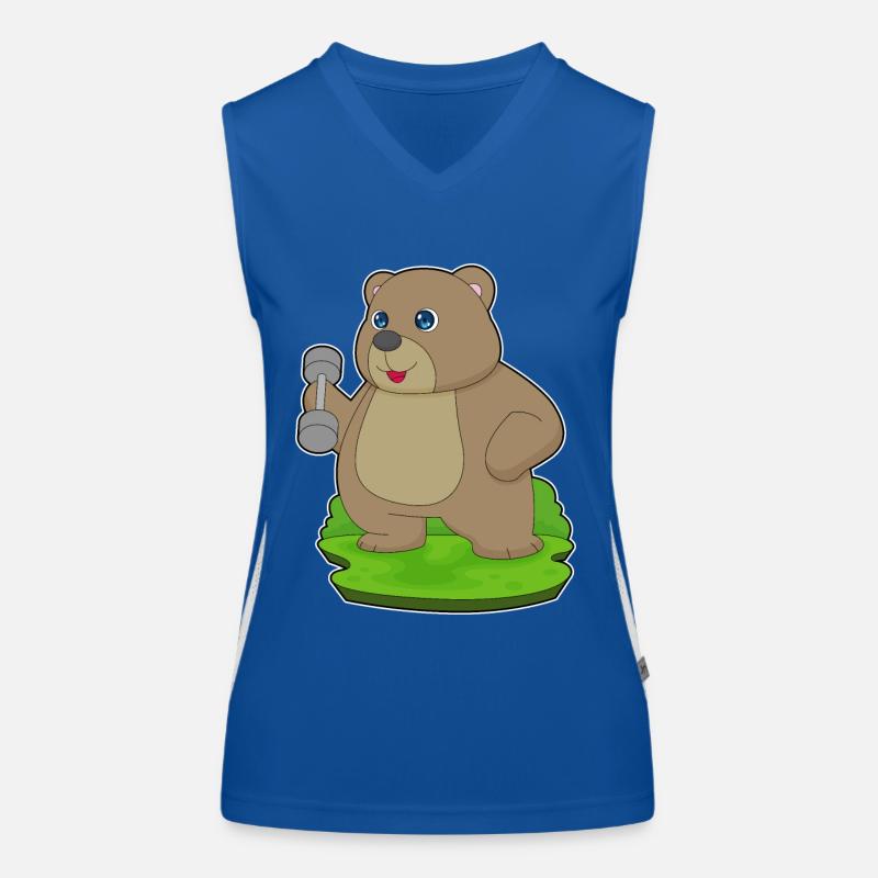 Bear Bodybuilder Dumbbell Bodybuilding Women's Functional Contrast Tank Top