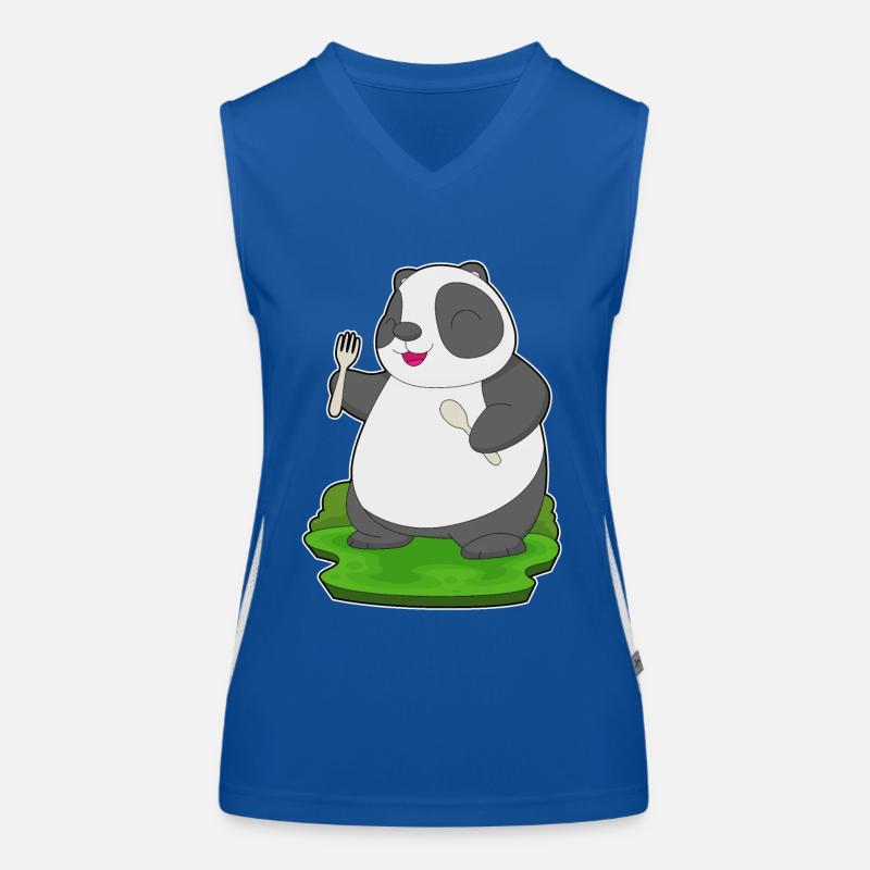 Panda Spoon Fork Women's Functional Contrast Tank Top