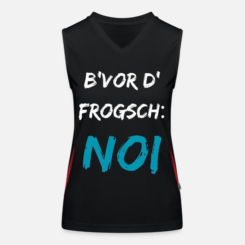 Drôle de dicton souabe B’vor d’Frogsch NOI Débardeur respirant contrasté Femme