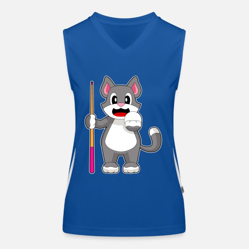 Katze Billiard Queue Funktionelles Kontrast-Tank Top für Frauen