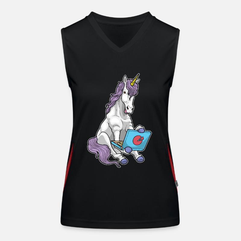 Einhorn Pizza Funktionelles Kontrast-Tank Top für Frauen