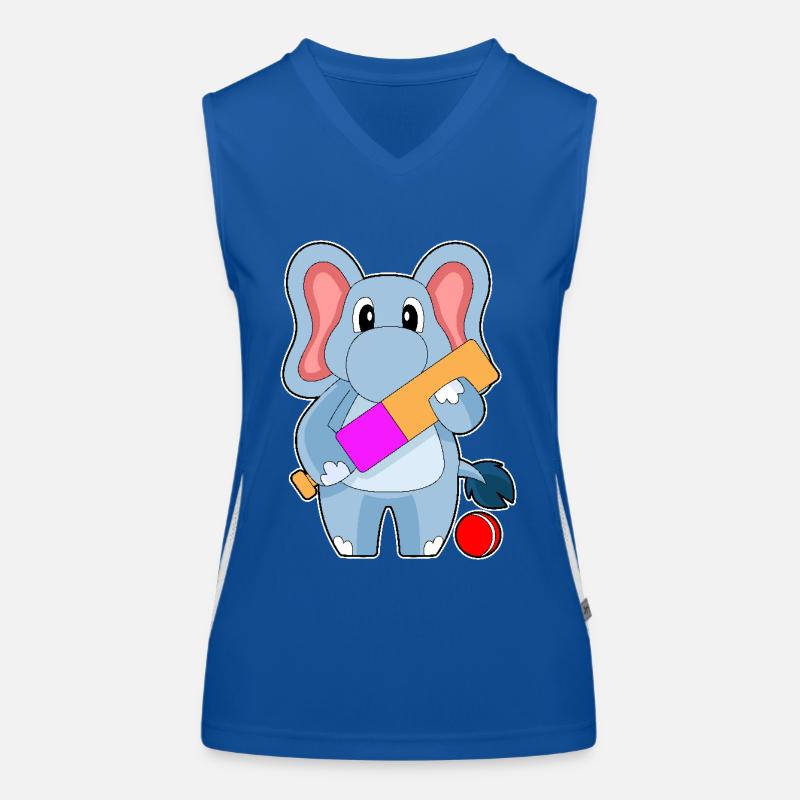 Elefant Cricket Cricketschläger Funktionelles Kontrast-Tank Top für Frauen