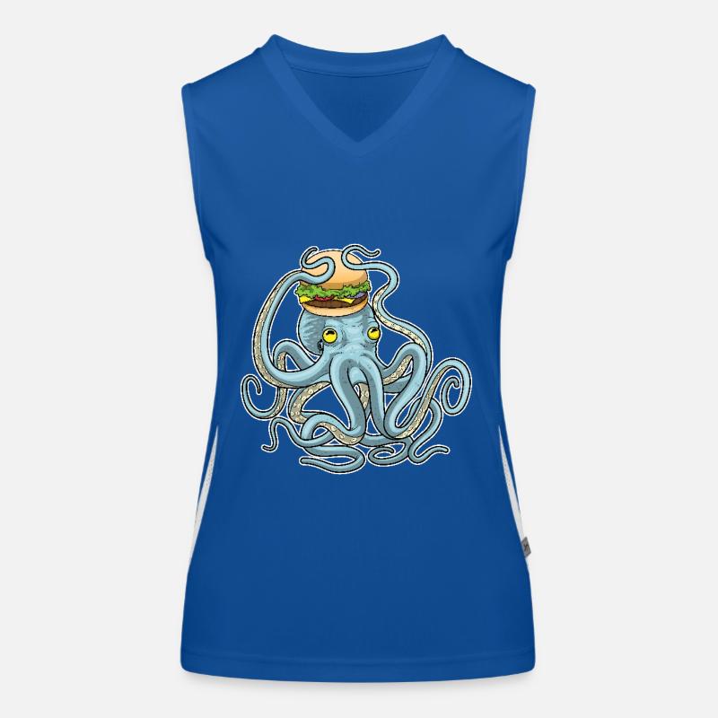 Octopus Cheeseburger Women's Functional Contrast Tank Top