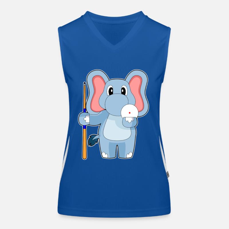 Elefant Billiard Queue Funktionelles Kontrast-Tank Top für Frauen