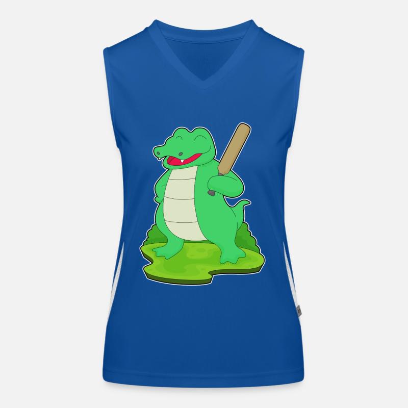 Krokodil Cricket Cricketschläger Funktionelles Kontrast-Tank Top für Frauen