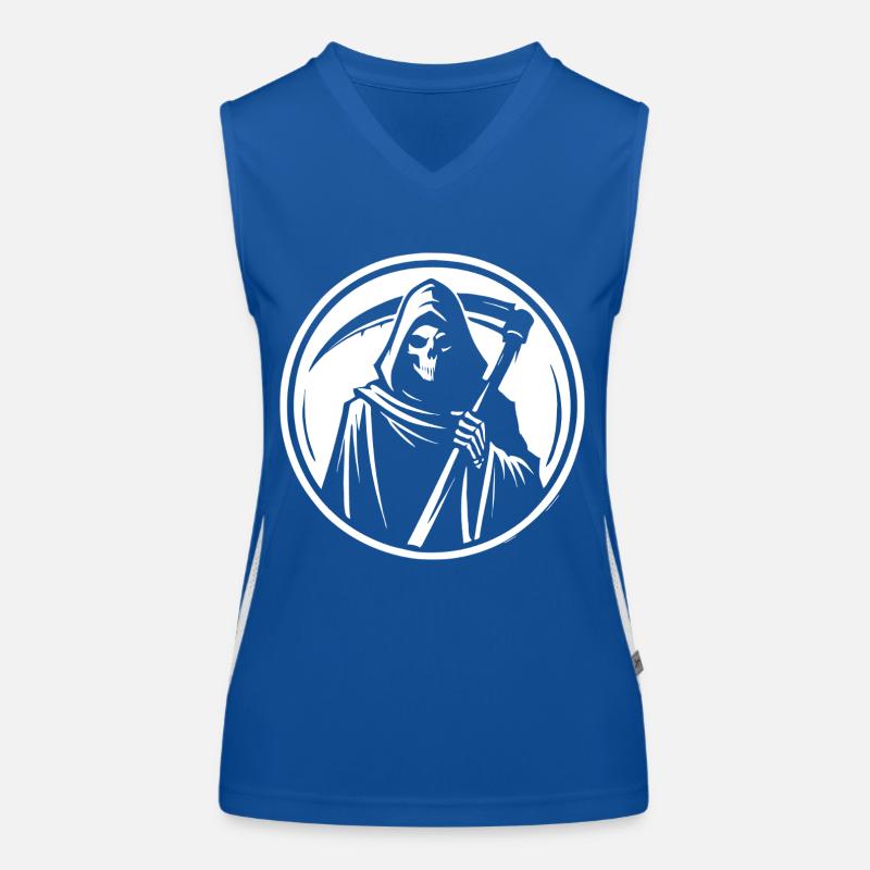 Der Sensenmann – Dunkle Silhouette des Todes Funktionelles Kontrast-Tank Top für Frauen