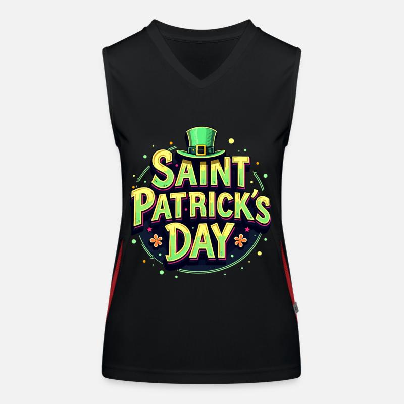 Saint Patrick`s Day Beer Funktionelles Kontrast-Tank Top für Frauen
