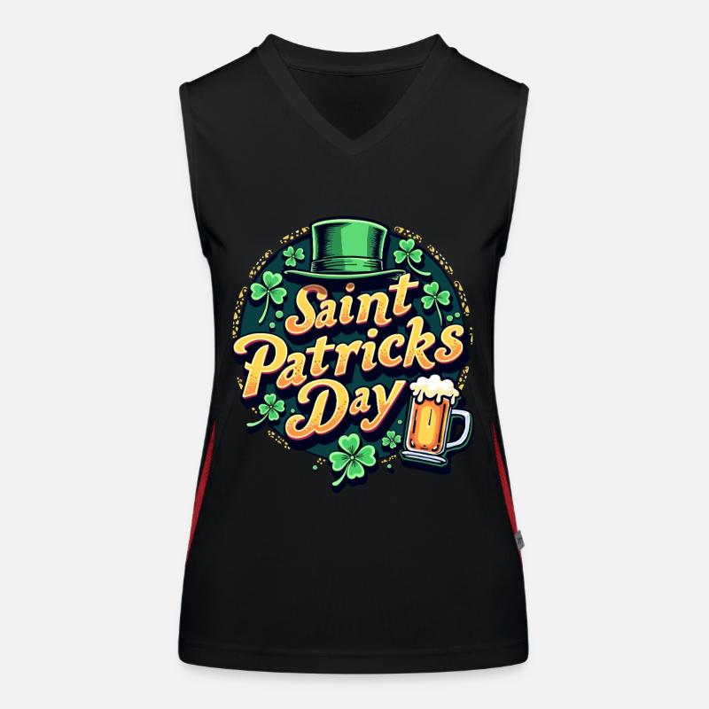 Saint Patrick`s Day Beer Funktionelles Kontrast-Tank Top für Frauen
