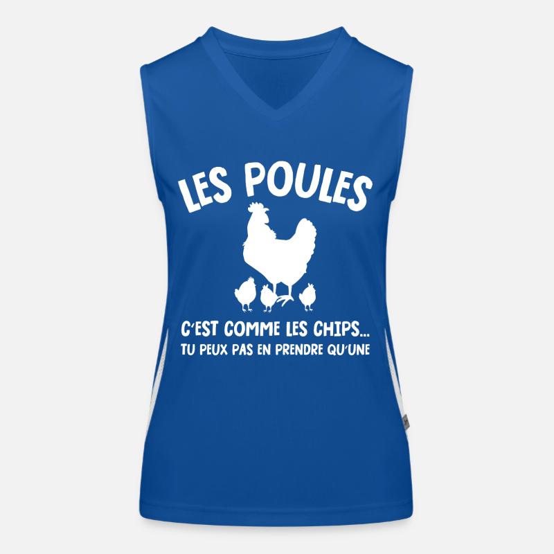 les poules c'est comme les chips Débardeur respirant contrasté Femme