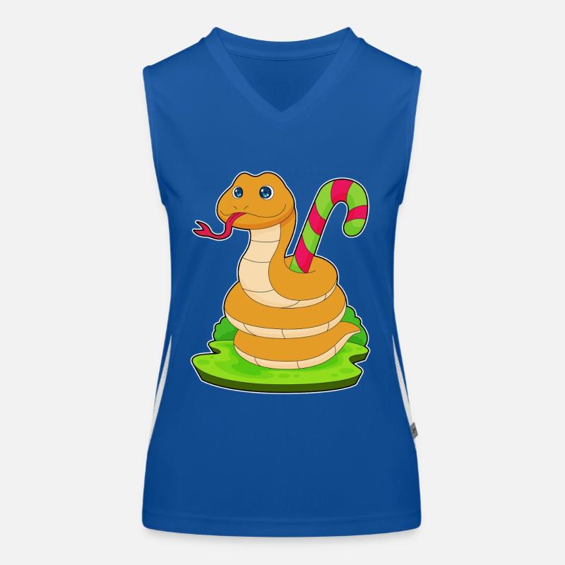 Snake candy cane Women's Functional Contrast Tank Top