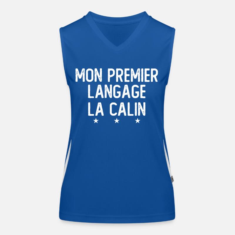 Mon premier langage : le câlin Débardeur respirant contrasté Femme
