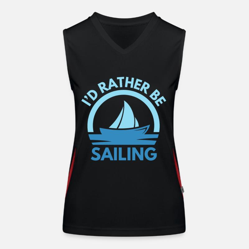 Funny Sail Saying Sail Design Women's Functional Contrast Tank Top