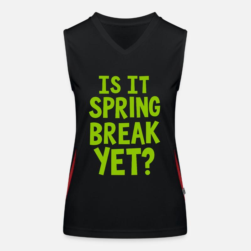 Spring Break Countdown Saying Quote Women's Functional Contrast Tank Top