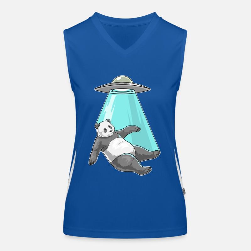 Panda Raumschiff Funktionelles Kontrast-Tank Top für Frauen
