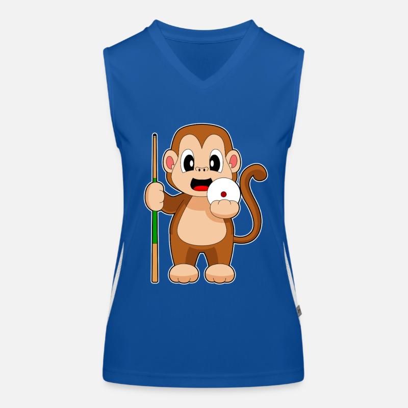 Affe Billiard Queue Funktionelles Kontrast-Tank Top für Frauen