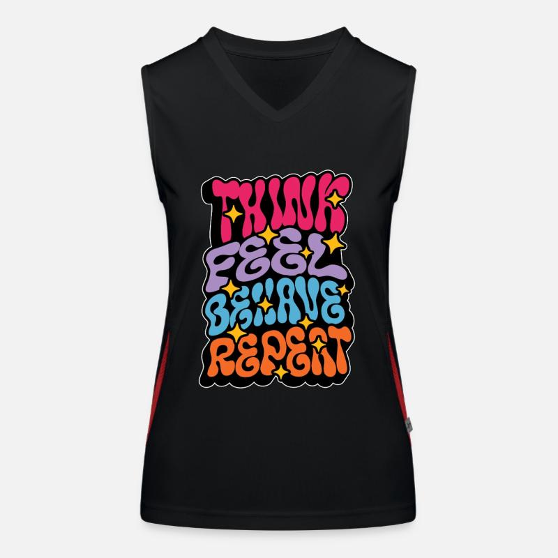 Behavioral Therapist Think Feel Behave ABA Therapy Funktionelles Kontrast-Tank Top für Frauen