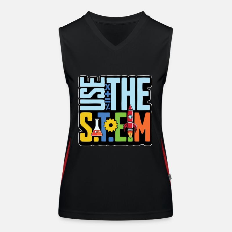 STEM Teacher Use The STEM Loves Computer Science Funktionelles Kontrast-Tank Top für Frauen