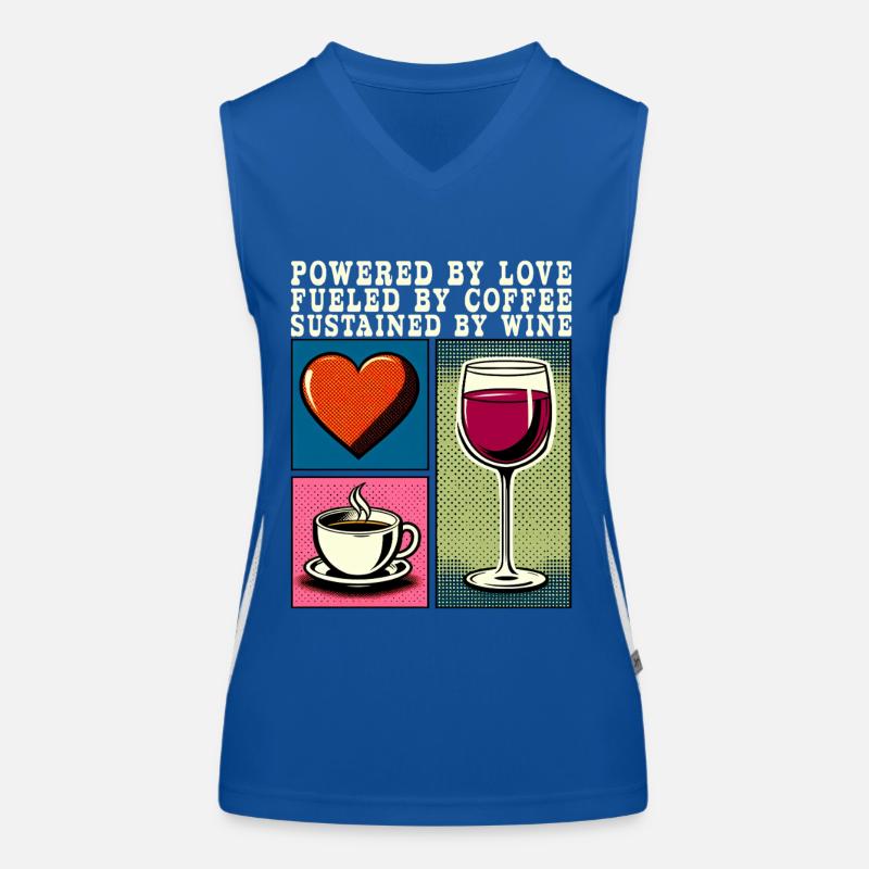Love Coffee Wine Retro Pop Art Muttertag Geschenk Funktionelles Kontrast-Tank Top für Frauen