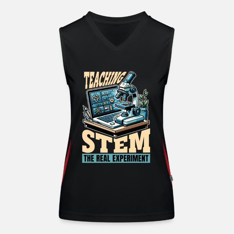 STEM Teacher Teaching STEM The Real Data Analysis Funktionelles Kontrast-Tank Top für Frauen