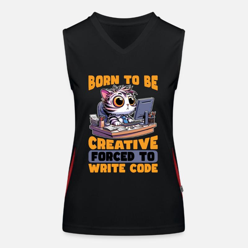 Coder Born To Be Creative Web Developer Coders Funktionelles Kontrast-Tank Top für Frauen