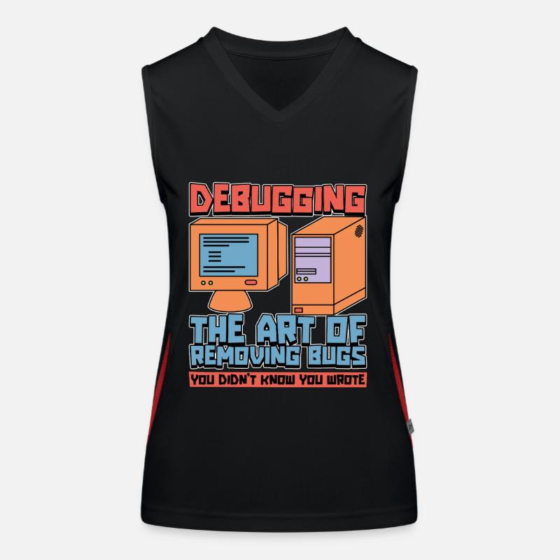 Coder Debugging The Art Of Removing Bugs Developer Funktionelles Kontrast-Tank Top für Frauen