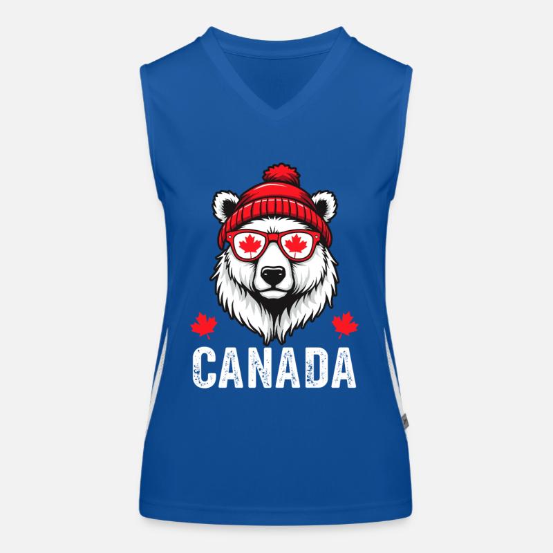 Ours du Canada avec chapeau et style érable Débardeur respirant contrasté Femme