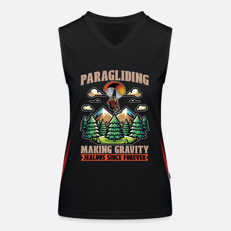 Paragliding Making Gravity Jealous Parachuting Women's Functional Contrast Tank Top