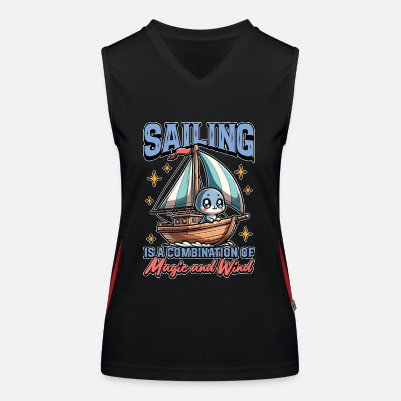 Sailing Is A Combination Of Magic And Maritime Women's Functional Contrast Tank Top