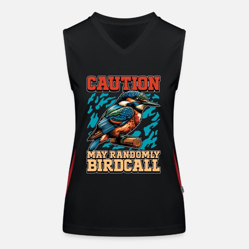 Ornithology Caution May Randomly Birdwatching Women's Functional Contrast Tank Top