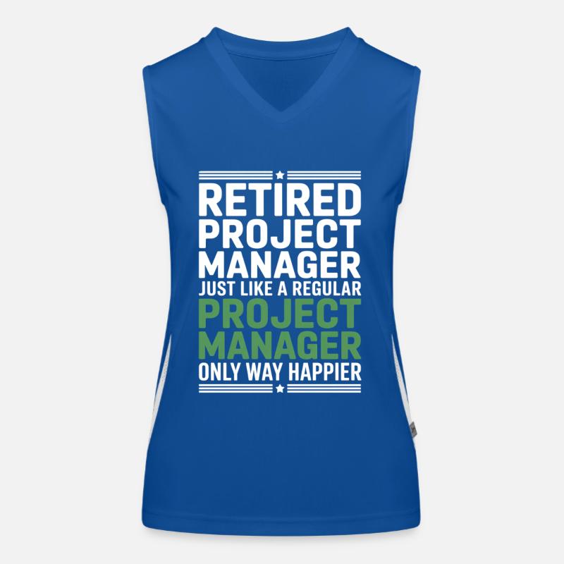 Retired Project Manager Saying Women's Functional Contrast Tank Top