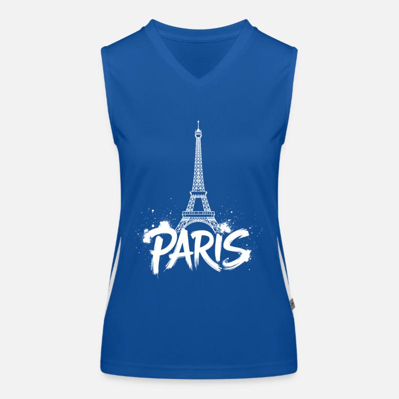 Eiffel Tower Pop Art Night Scene Women's Functional Contrast Tank Top