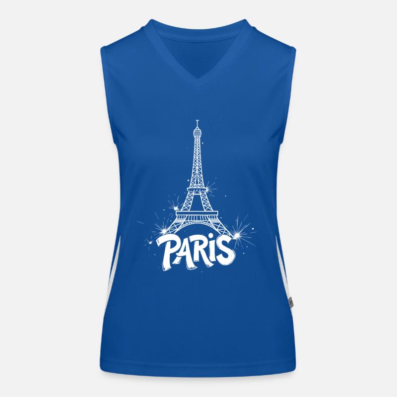 Eiffel Tower Pop Art Night Scene Women's Functional Contrast Tank Top
