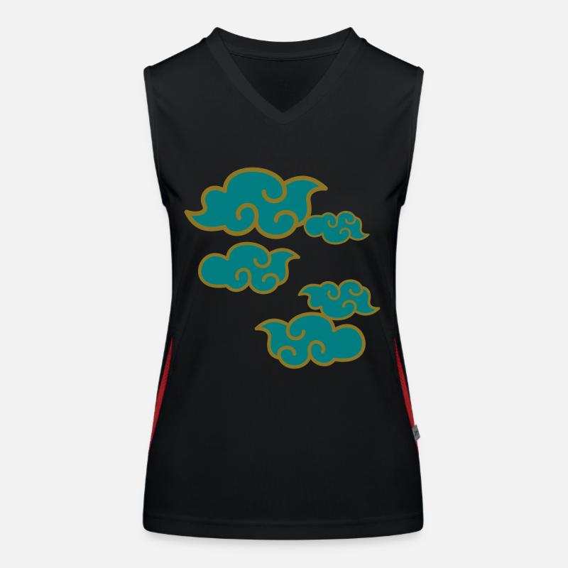 Clouds - Women's Functional Contrast Tank Top - black/red